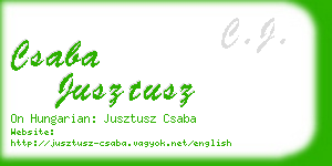 csaba jusztusz business card